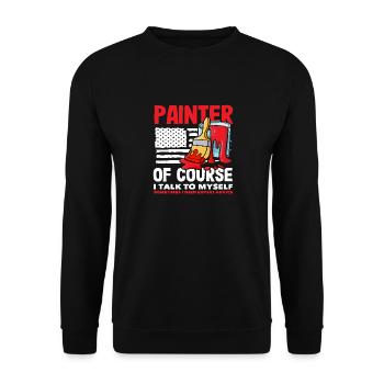 Maler Natürlich Spreche Ich Mit Mir Selbst Rat - Unisex Pullover - Schwarz - Vorne - Alina (178cm) & Michal (187cm)