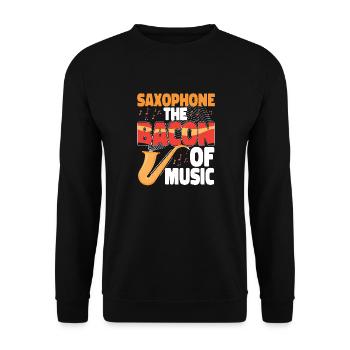 Saxophones Saxophones The Bacon Of - Unisex Sweatshirt - black - Front - Alina (178cm) & Michal (187cm)
