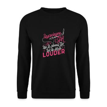 Saxophone Saxophone Girl Like A - Unisex Sweatshirt - black - Front - Alina (178cm) & Michal (187cm)