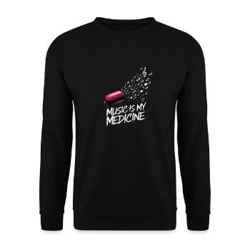 Musik ist meine Medizin für Musikliebhaber - Unisex Pullover - Schwarz - Vorne - Alina (178cm) & Michal (187cm)