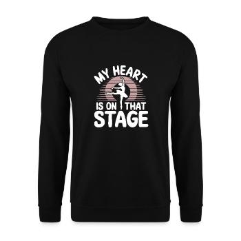 Mon cœur est sur cette scène Théâtre Acteur Danseur - Sweat-shirt Unisexe - noir - Devant - Alina (178cm) & Michal (187cm)
