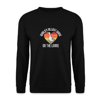 Die dümmste Gans der Welt auf freiem Fuß - Unisex Pullover - Schwarz - Vorne - Alina (178cm) & Michal (187cm)