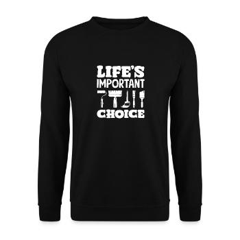 Vital Choice Painter Tools - Unisex Sweatshirt - black - Front - Alina (178cm) & Michal (187cm)
