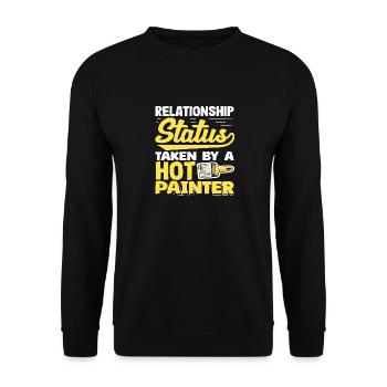 Relationship Status Assigned To Hot Painter - Unisex Sweatshirt - black - Front - Alina (178cm) & Michal (187cm)