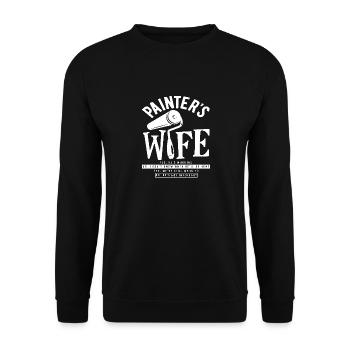 Peintre Femme Message Humoristique - Sweat-shirt Unisexe - noir - Devant - Alina (178cm) & Michal (187cm)