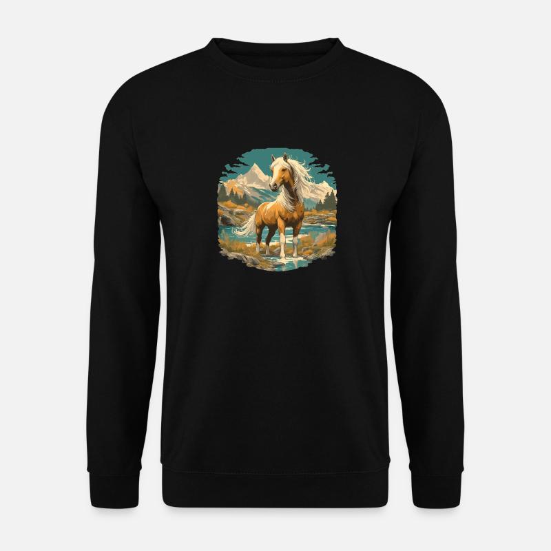 Pferde Pferd - Unisex Pullover - Schwarz