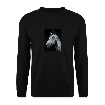 Pferde Pferd - Unisex Pullover - Schwarz - Vorne - Alina (178cm) & Michal (187cm)