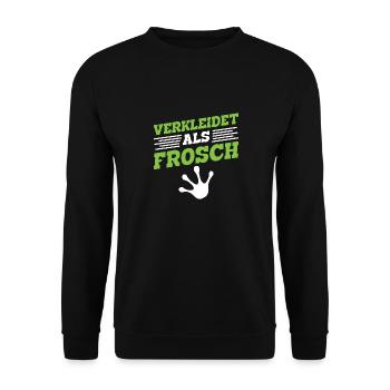 Faschingsparty VERKLEIDET ALS FROSCH Lustiges - Unisex Pullover - Schwarz - Vorne - Alina (178cm) & Michal (187cm)
