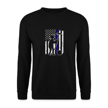 Painter Flag Silhouette Creative - Unisex Sweatshirt - black - Front - Alina (178cm) & Michal (187cm)