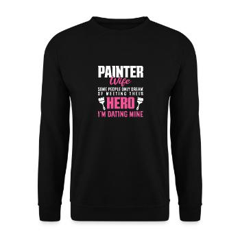 Painter Wife Hero Dream Partner - Unisex Sweatshirt - black - Front - Alina (178cm) & Michal (187cm)