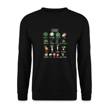 January Collage of seasonal fruit and vegetables - Unisex Sweatshirt - black - Front - Alina (178cm) & Michal (187cm)