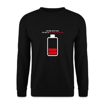 Ich bin nicht faul, ich bin im Energiesparmodus - Unisex Pullover - Schwarz - Vorne - Alina (178cm) & Michal (187cm)