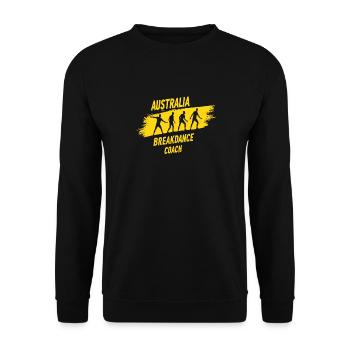 Breakdance Coach Motiv – Tänzer Outfit mit Stil - Unisex Pullover - Schwarz - Vorne - Alina (178cm) & Michal (187cm)