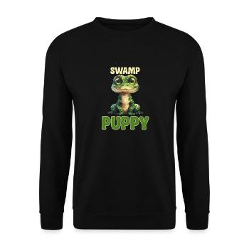 Mignon chiot des marais bébé crocodile dessin animé - Sweat-shirt Unisexe - noir - Devant - Alina (178cm) & Michal (187cm)