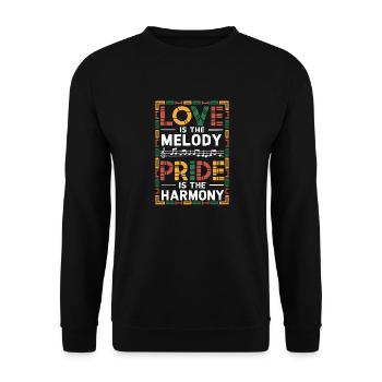 Love is the melody Pride is the Harmony Black Hist - Unisex Sweatshirt - black - Front - Alina (178cm) & Michal (187cm)