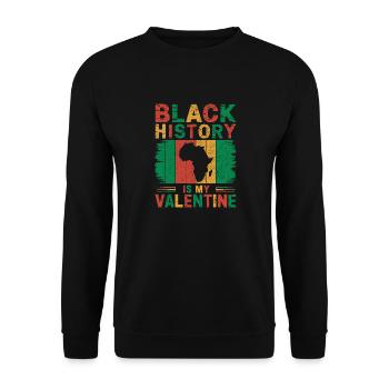 L’histoire des Noirs, c’est mon humour fier de la Saint-Valentin - Sweat-shirt Unisexe - noir - Devant - Alina (178cm) & Michal (187cm)