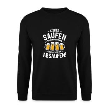 Mieux vaut boire jusqu’à la fin de la journée que de saluer jusqu’à la fin de la journée - Sweat-shirt Unisexe - noir - Devant - Alina (178cm) & Michal (187cm)