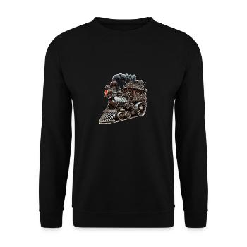 OLD TRAIN - Unisex Sweatshirt - black - Front - Alina (178cm) & Michal (187cm)