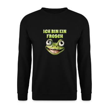 Froschkostüm ICH BIN EIN FROSCH Karneval - Unisex Pullover - Schwarz - Vorne - Alina (178cm) & Michal (187cm)