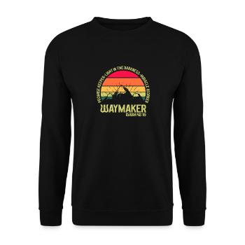 Waymaker Promise Keeper Miracle Worker - Unisex Sweatshirt - black - Front - Alina (178cm) & Michal (187cm)