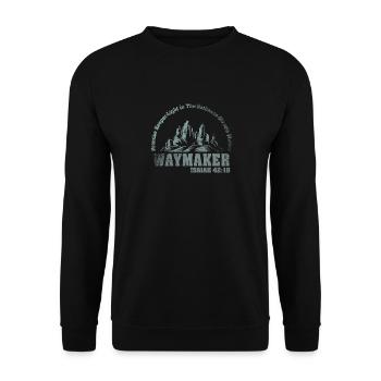 Wegweiser, Versprechenshüter, Wundertäter - Unisex Pullover - Schwarz - Vorne - Alina (178cm) & Michal (187cm)