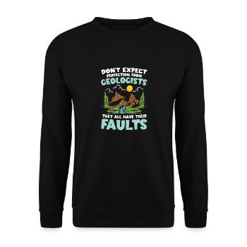 Don't Expect Perfection From Geologists für einen - Unisex Pullover - Schwarz - Vorne - Alina (178cm) & Michal (187cm)
