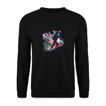 Hiking Adventure Wild Nature für einen Wanderer - Unisex Pullover - Schwarz - Vorne - Alina (178cm) & Michal (187cm)
