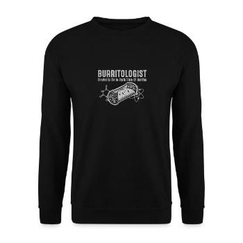 Burritologen-Studie über Burrito lustig für Frauen Männer - Unisex Pullover - Schwarz - Vorne - Alina (178cm) & Michal (187cm)