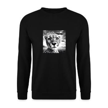 Guépard Funny Graphic Selfie avec des OVNI Étrange Alien - Sweat-shirt Unisexe - noir - Devant - Alina (178cm) & Michal (187cm)