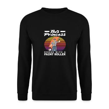 This princess is a painter with a paint roller - Unisex Sweatshirt - black - Front - Alina (178cm) & Michal (187cm)
