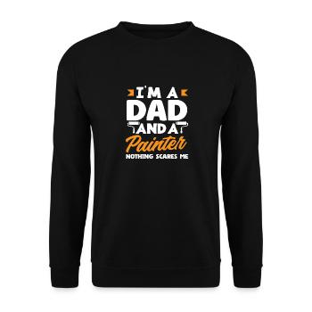 I'm a father and a painter nothing shocks - Unisex Sweatshirt - black - Front - Alina (178cm) & Michal (187cm)