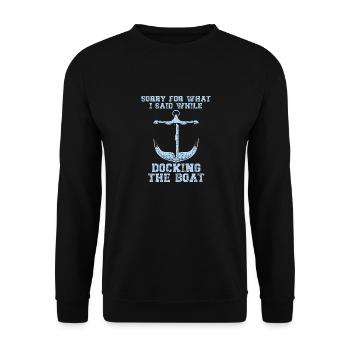 Entschuldigung Für Meine Worte Beim Anlegen Des - Unisex Pullover - Schwarz - Vorne - Alina (178cm) & Michal (187cm)