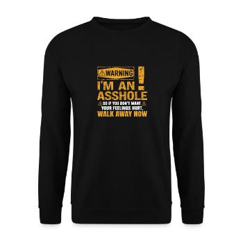 Attention je suis un trou du cul donc si tu ne le fais pas - Sweat-shirt Unisexe - noir - Devant - Alina (178cm) & Michal (187cm)