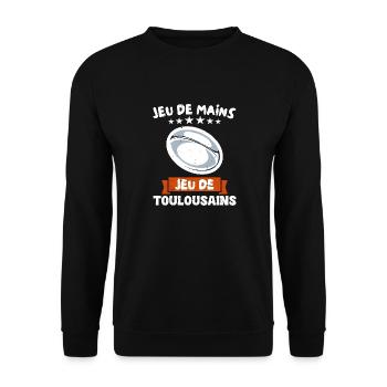 Toulouse Supporter Sport Jeu De Mains Jeu De - Sweat-shirt Unisexe - noir - Devant - Alina (178cm) & Michal (187cm)