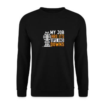 Industriekletterer Tower Climber Industrieklettern - Unisex Pullover - Schwarz - Vorne - Alina (178cm) & Michal (187cm)