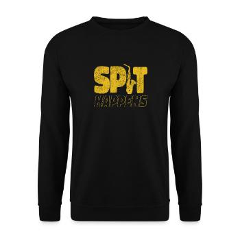 Saxophone Pun Spit Happens - Unisex Sweatshirt - black - Front - Alina (178cm) & Michal (187cm)