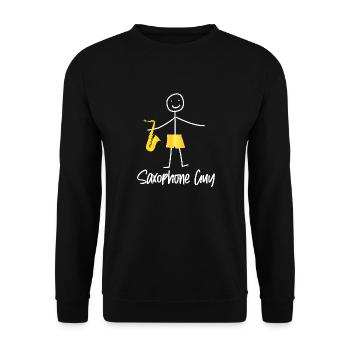 Saxophone Saxophone Guy - Unisex Pullover - Schwarz - Vorne - Alina (178cm) & Michal (187cm)