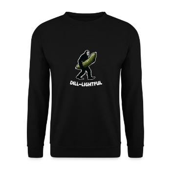 Dill-lightful Pickle Dill Bigfoot Sasquatch Sungl - Unisex Pullover - Schwarz - Vorne - Alina (178cm) & Michal (187cm)