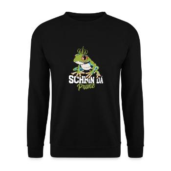 Karneval Kostüm Party SCHBIN DA PRINZ Lustiges - Unisex Pullover - Schwarz - Vorne - Alina (178cm) & Michal (187cm)