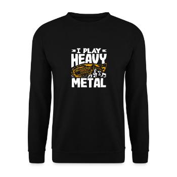 Joueur de tuba Je joue du heavy metal - Sweat-shirt Unisexe - noir - Devant - Alina (178cm) & Michal (187cm)
