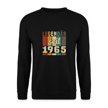 Legend since 1965 - Unisex Sweatshirt - black - Front - Alina (178cm) & Michal (187cm)