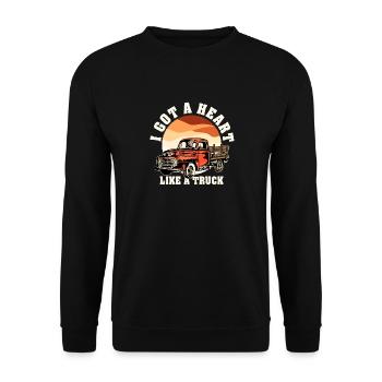 J’ai un cœur comme un camion - Sweat-shirt Unisexe - noir - Devant - Alina (178cm) & Michal (187cm)