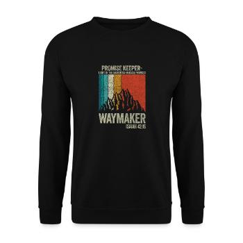 Waymaker Promise Keeper Miracle Worker - Unisex Sweatshirt - black - Front - Alina (178cm) & Michal (187cm)