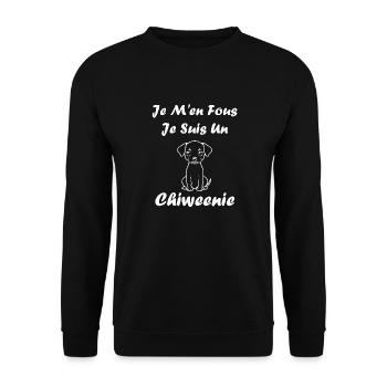 Chiweenie - Sweat-shirt Unisexe - noir - Devant - Alina (178cm) & Michal (187cm)