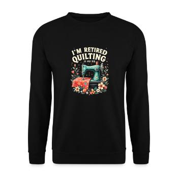 Quilten Frauen Mama Oma Stich Näherin Quilter - Unisex Pullover - Schwarz - Vorne - Alina (178cm) & Michal (187cm)