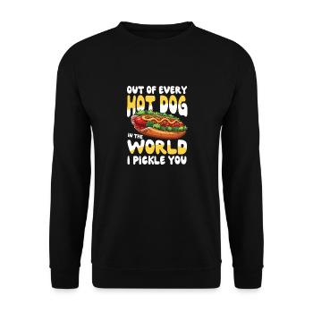 Out Of Every Hot Dog In The World I Pickle You - Unisex Pullover - Schwarz - Vorne - Alina (178cm) & Michal (187cm)