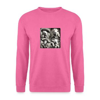 Goat Selfie Funny Hats Vintage Photo Shoot Farm An - Unisex Pullover - Pink - Vorne