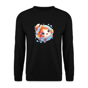 Koi Koi Carpe - Sweat-shirt Unisexe - noir - Devant - Alina (178cm) & Michal (187cm)