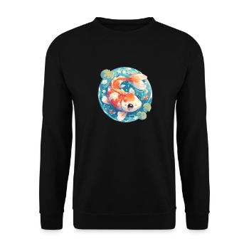 Koi Koi Carp - Unisex Sweatshirt - black - Front - Alina (178cm) & Michal (187cm)