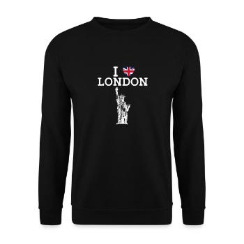 Ich liebe London Freiheitsstatue Paris Frankreich Liebhaber - Unisex Pullover - Schwarz - Vorne - Alina (178cm) & Michal (187cm)